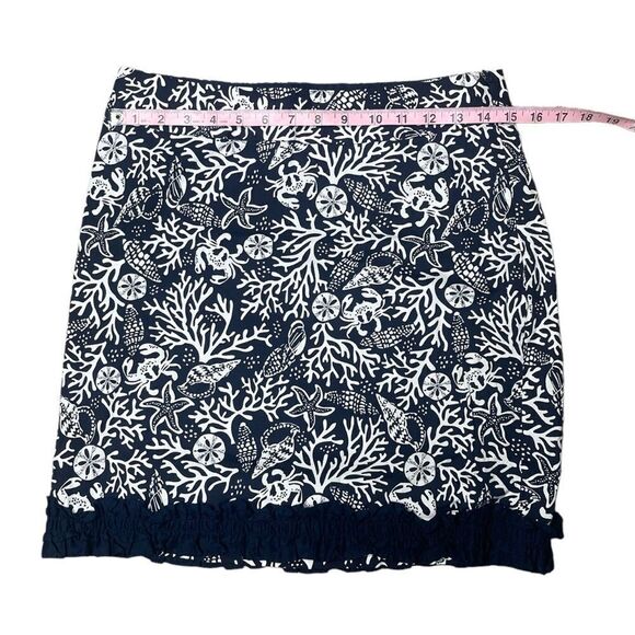 Vineyard Vines Starfish Shells Coral Tropical Ruffled Pencil Skirt - Picture 7 of 10